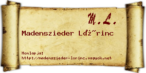 Madenszieder Lőrinc névjegykártya